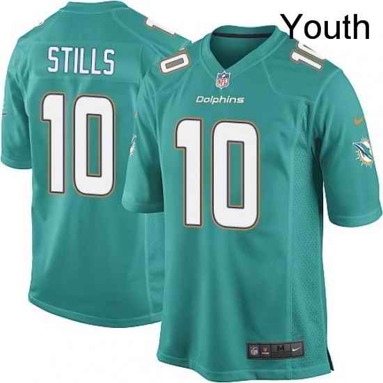 Youth Nike Miami Dolphins 10 Kenny Stills Game Aqua Green Team Color NFL Jersey